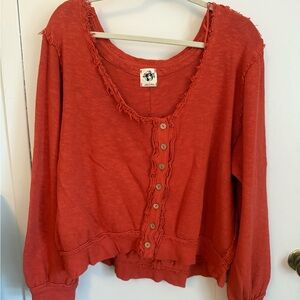 We The Free Rustic Red Button-Down Shirt